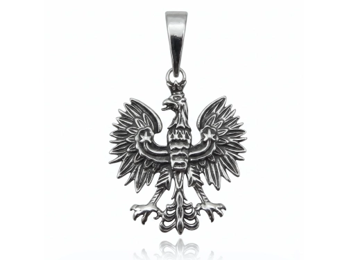 Elegancki oksydowany wisior Orzeł w Koronie