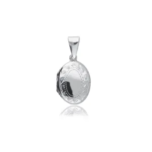 Elegancki owalny otwierany srebrny wisior sekretnik z grawerowanym wzorem srebro 925
