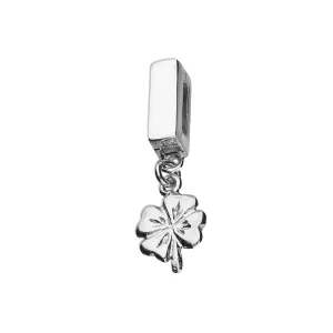 Rodowany srebrny wiszący charms do pandora koralik reflexions koniczynka lucky srebro 925