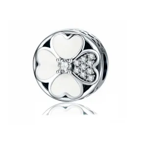 Rodowany srebrny charms do pandora kwiaty flowers cyrkonie srebro 925