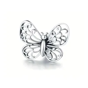 Rodowany srebrny charms do pandora ażurowy motyl motylek butterfly srebro 925