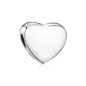 Rodowany srebrny charms do pandora little beads gładkie serce serduszko heart srebro 925