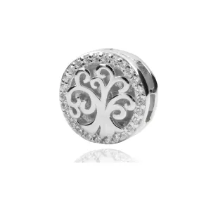 Rodowany srebrny charms do pandora koralik reflexions drzewo życia tree of life cyrkonie srebro 925