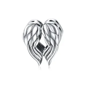 Rodowany srebrny charms do pandora serce skrzydła anioła angel wings srebro 925