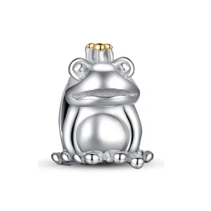 Rodowany srebrny charms do pandora żabka żaba księżniczka frog srebro 925