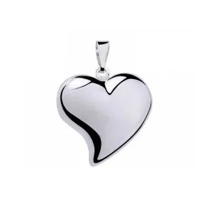Elegancki klasyczny srebrny wisior duże gładkie serce serduszko heart srebro 925