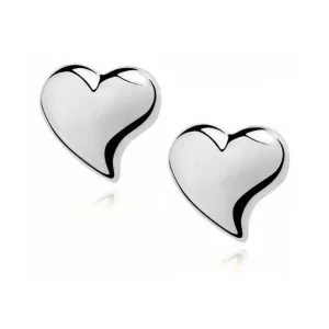 Delikatne klasyczne srebrne kolczyki gładkie wypukłe serca serduszka srebro 925