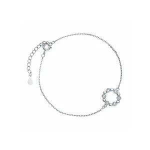 Rodowana srebrna bransoleta gwiazd celebrytka kółko circle ring cyrkonie srebro 925