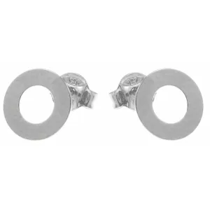 Delikatne rodowane srebrne gładkie kolczyki celebrytka kółko ring kółeczko srebro 925