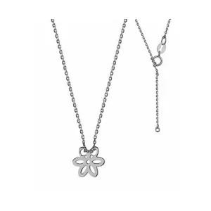 Delikatny rodowany srebrny naszyjnik gwiazd celebrytka kwiatek kwiat srebro 925