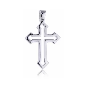 Srebrny rodowany krzyżyk krzyż gładki polerowany połysk srebro 925
