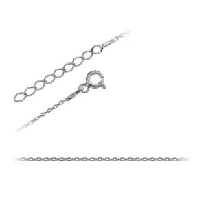 Delikatny rodowany srebrny łańcuszek ankier anchor 1mm srebro 925
