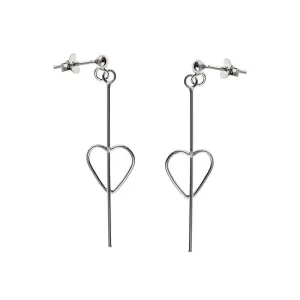 Eleganckie wiszące srebrne kolczyki celebrytki serca serduszka heart srebro 925
