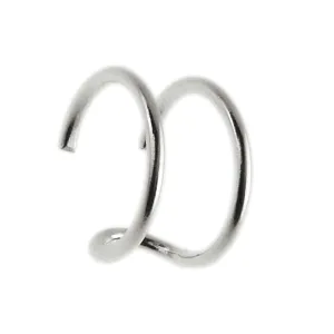 Elegancki srebrny kolczyk gładka nausznica na małżowinę ear cuff połysk srebro 925