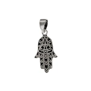 Oksydowany srebrny wisior wisiorek talizman amulet dłoń ręka fatimy srebro 925