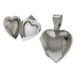 Elegancki srebrny otwierany wisiorek puzderko gładkie serce serduszko heart połysk srebro 925