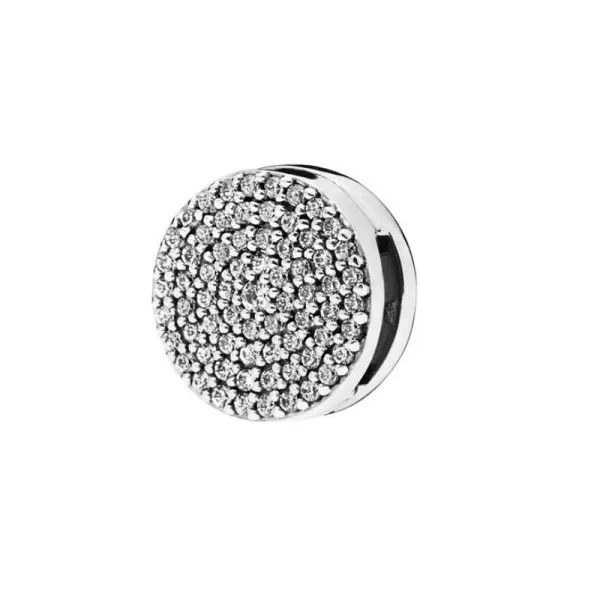 Rodowany srebrny charms do pandora koralik reflexions kółko circle cyrkonie srebro 925