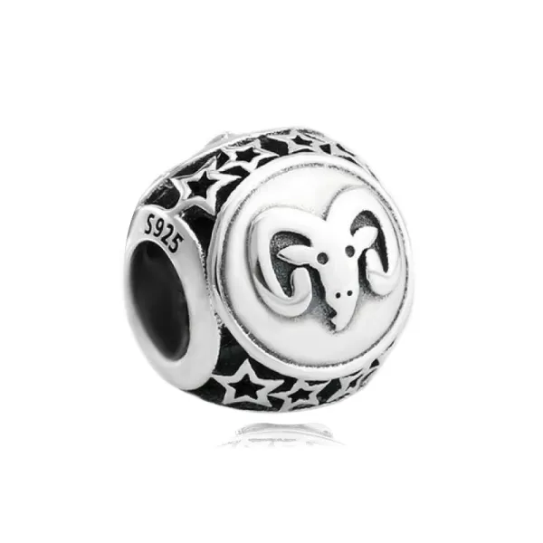 Rodowany srebrny charms do pandora znak zodiaku baran srebro 925