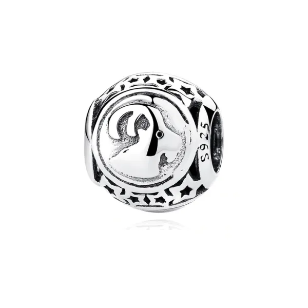 Rodowany srebrny charms do pandora znak zodiaku koziorożec srebro 925