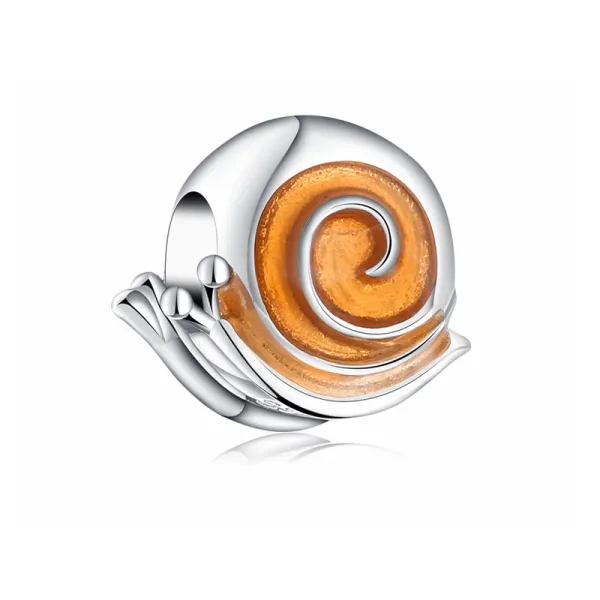 Rodowany srebrny charms do pandora ślimak snail srebro 925