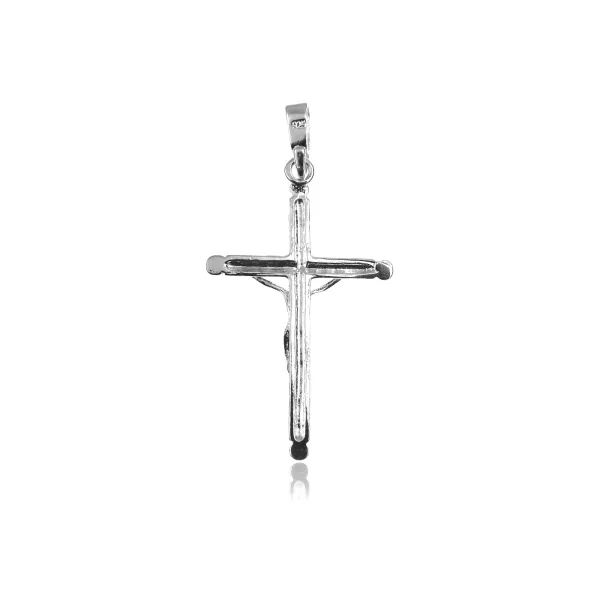 Elegancki srebrny wisior krzyż krzyżyk z wizerunkiem Chrystusa srebro 925