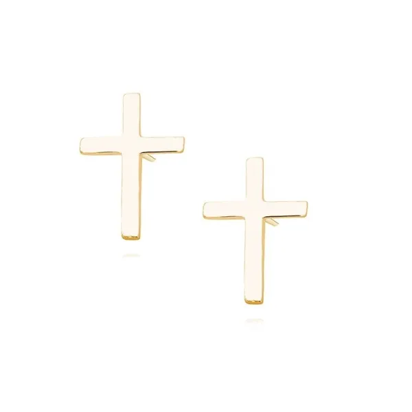Delikatne pozłacane srebrne kolczyki celebrytki krzyżyk krzyż srebro 925