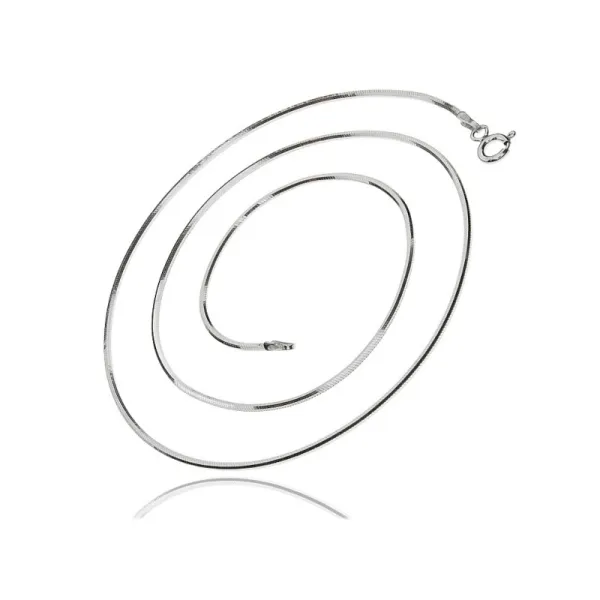 Delikatny srebrny łańcuszek linka żmijka snake o przekroju ośmiokątnym 0,7mm srebro 925