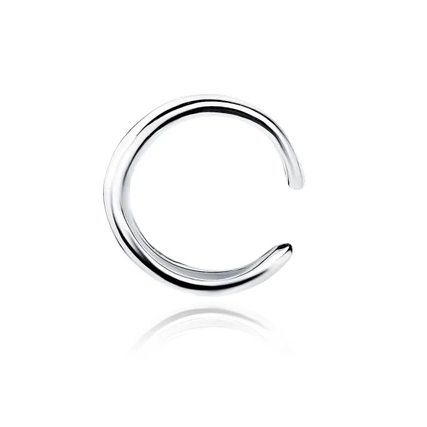 Delikatna rodowana srebrna nausznica nieskończoność infinity kolczyk na małżowinę ear cuff srebro 925