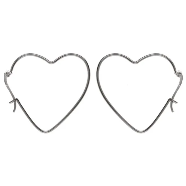 Eleganckie wiszące srebrne kolczyki serca serduszka heart srebro 925