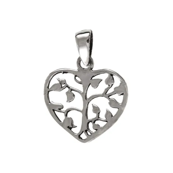 Elegancki srebrny wisiorek ażurowe serce serduszko heart drzewo życia srebro 925