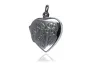 Elegancki otwierany srebrny wisior sekretnik puzderko serce serduszko kwiaty grawerowany wzór srebro 925