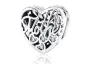 Rodowany srebrny charms do pandora serce dla mamy cyrkonie srebro 925