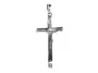 Elegancki oksydowany srebrny wisior duży krzyż na gruby łańcuch z wizerunkiem Chrystusa srebro 925