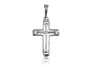 Elegancki srebrny wisior duży podwójny krzyż na gruby łańcuch wzór drzewa srebro 925