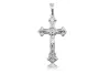 Elegancki srebrny wisior duży krzyż na gruby łańcuch z wizerunkiem Chrystusa srebro 925