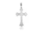 Elegancki srebrny wisior duży krzyż na gruby łańcuch z wizerunkiem Chrystusa srebro 925