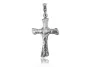 Elegancki srebrny wisior dwustronny gładaki krzyż krzyżyk z wizerunkiem Chrystusa srebro 925