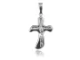 Elegancki srebrny wisior gładki krzyż krzyżyk z wizerunkiem Chrystusa srebro 925