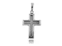 Elegancki oksydowany srebrny wisior krzyż krzyżk z wizerunkiem Chrystusa srebro 925