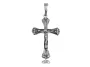 Elegancki oksydowany srebrny wisior duży dwustronny krzyż na gruby łańcuch z wizerunkiem Chrystusa srebro 925