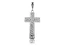 Elegancki oksydowany srebrny wisior duży krzyż na gruby łańcuch ze wzorem srebro 925