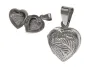 Elegancki srebrny otwierany wisiorek puzderko serce serduszko gałązki srebro 925