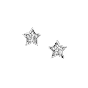 Delikatne rodowane srebrne kolczyki celebrytki gwiazdki gwiazdy stars białe cyrkonie srebro 925