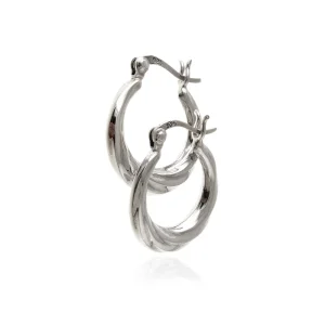 Eleganckie klasyczne srebrne kolczyki gładkie koła kółka spiralki spirale 1,9cm srebro 925