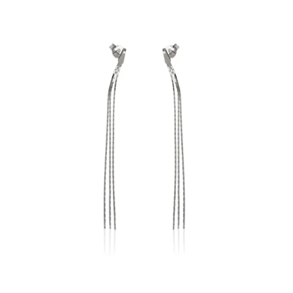 Eleganckie długie wiszące srebrne kolczyki chwosty łańcuszki srebro 925