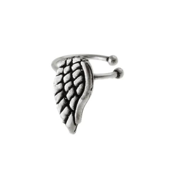 Elegancki srebrny kolczyk nausznica na małżowinę ear cuff skrzydło anioła srebro 925