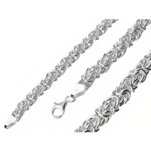 Elegancki srebrny gruby łańcuch królewski bizantyjski 6,5mm srebro 925