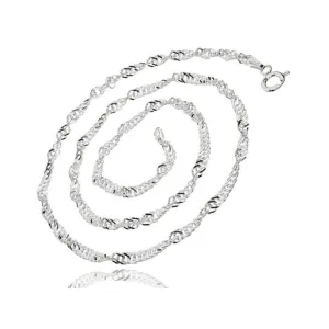 Delikatny srebrny skręcany łańcuszek singapur spiralka 1,8mm srebro 925