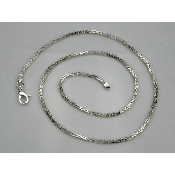 Elegancki srebrny łańcuszek łańcuch królewski bizantyjski 2mm srebro 925