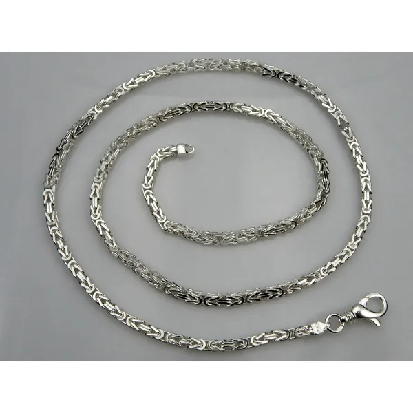 Elegancki srebrny komplet bransoleta łańcuch królewski 3mm bizantyjski srebro 925